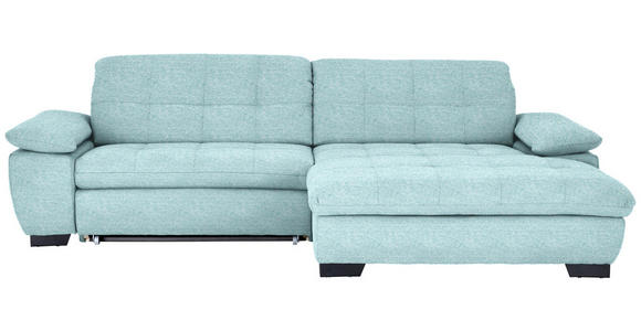 ECKSOFA  in Webstoff Türkis  265/180 cm  - Türkis/Schwarz, Design, Textil/Metall (265/180cm) - Carryhome