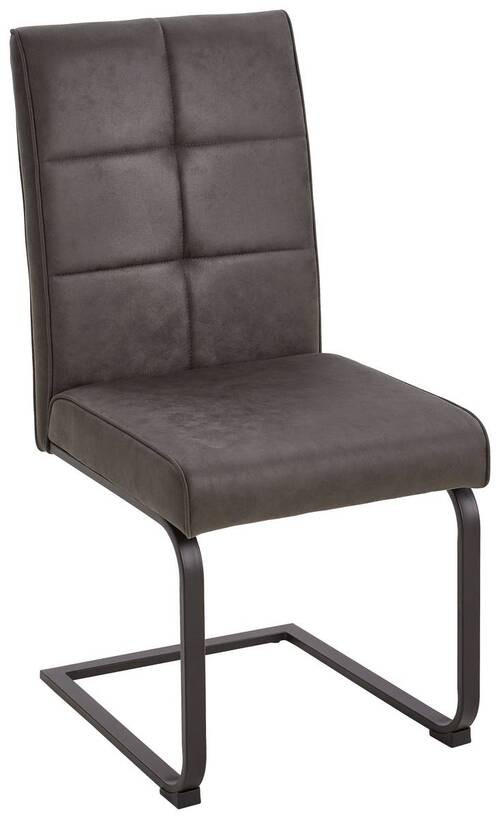 SCHWINGSTUHL  in Eisen Mikrofaser  - Dunkelgrau/Schwarz, MODERN, Holz/Textil (48/98/60cm) - Livetastic