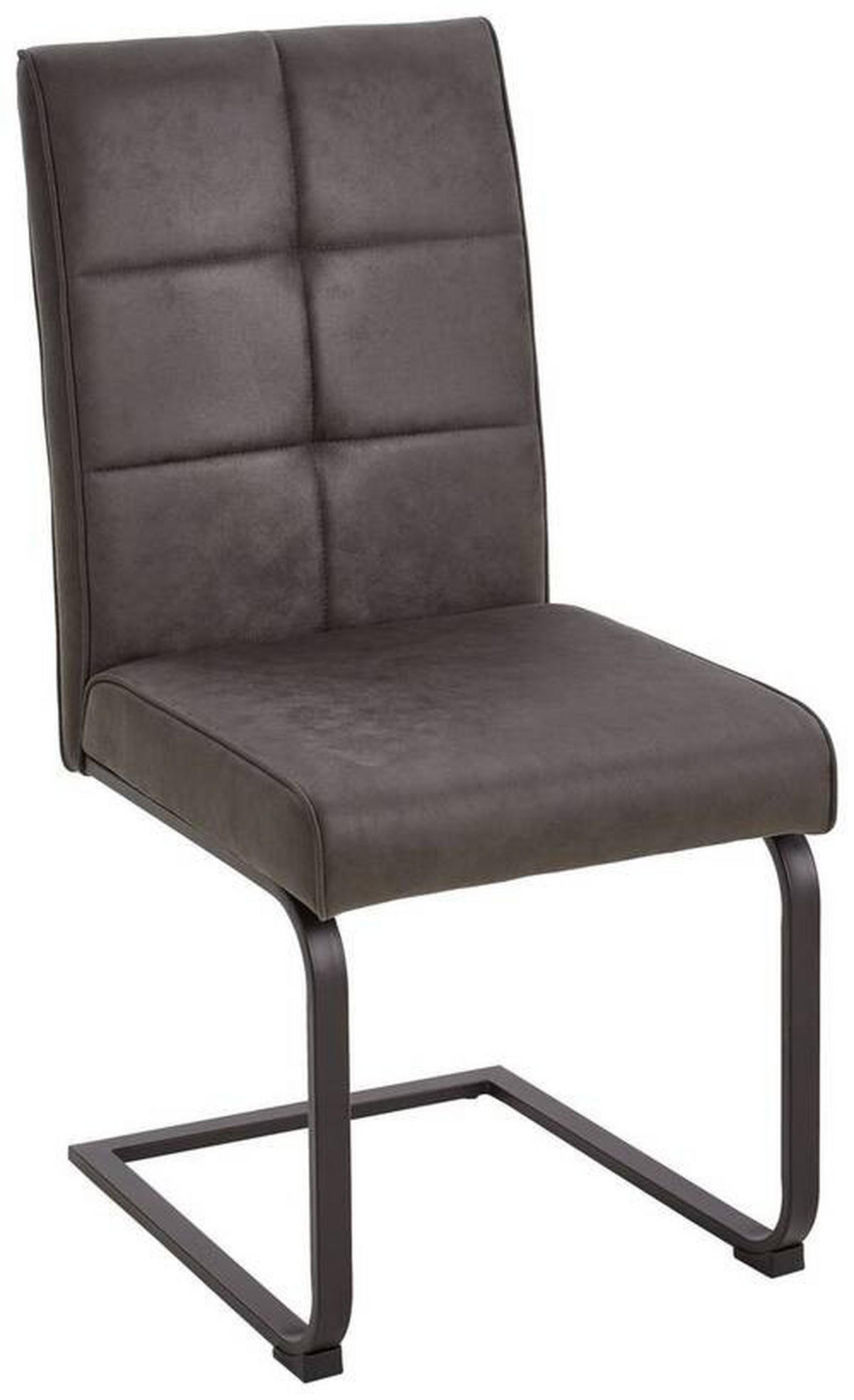 SCHWINGSTUHL  in Eisen Mikrofaser  - Dunkelgrau/Schwarz, MODERN, Holz/Textil (48/98/60cm) - Livetastic