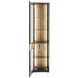 VITRINE in furniert, massiv Grau, Schwarz, Eichefarben - Eichefarben/Anthrazit, Design, Glas/Holzwerkstoff (45/201/37cm) - Novel