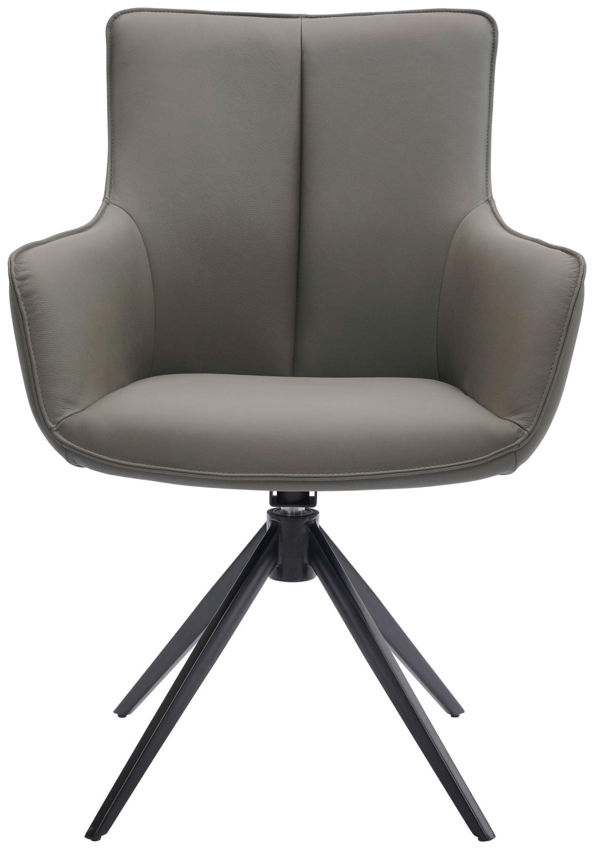 ŽIDLE S PODRUČKAMI, železo, šedá, černá - šedá/černá, Design, kov/kůže (64/87/60cm) - Novel