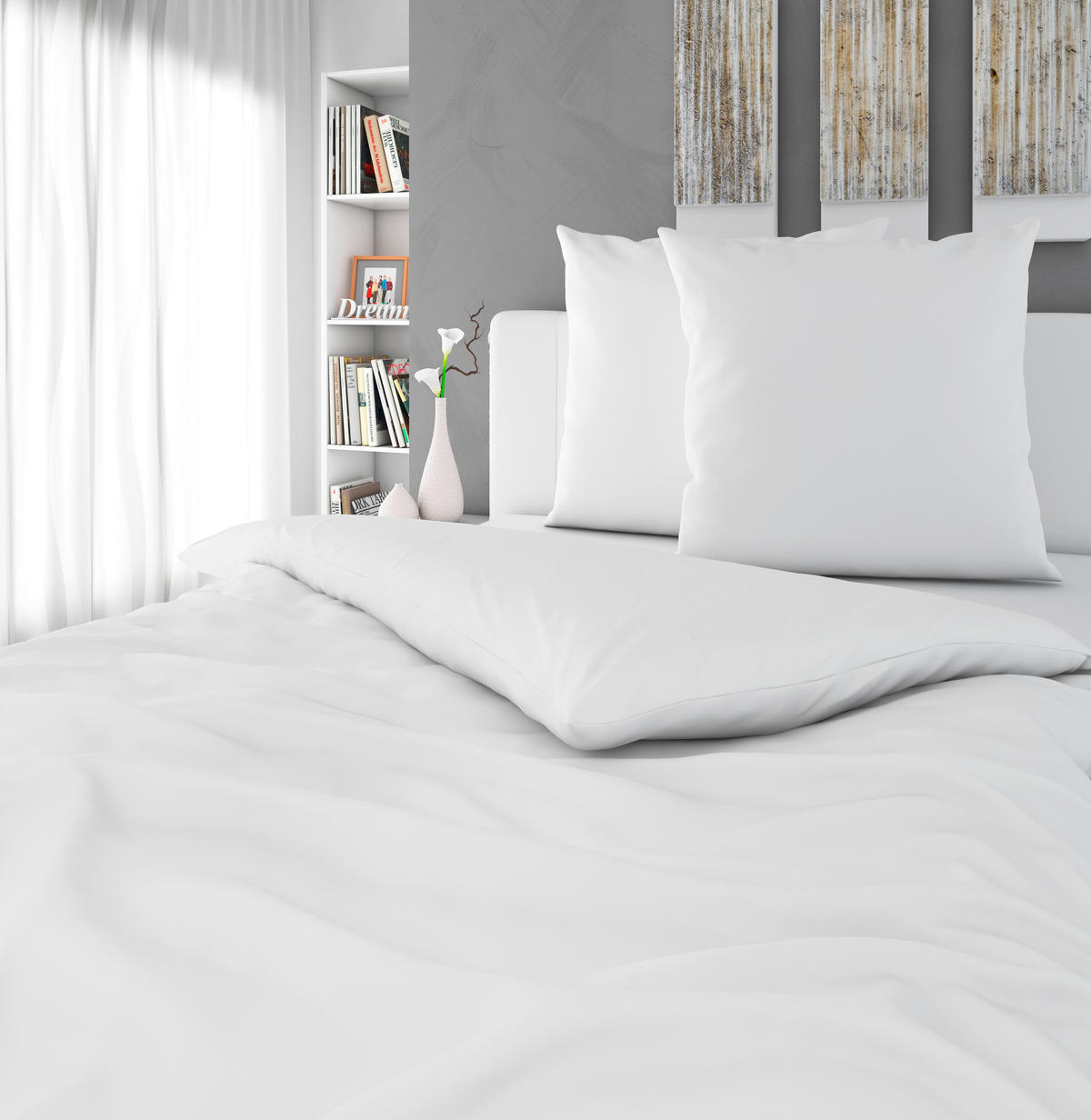 BETTWÄSCHE Segesta Satin 200/200 cm  - Weiß, MODERN, Textil (200/200cm) - Novel