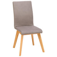 STUHL - Eichefarben/Beige, Design, Holz/Textil (45/102/56cm) - Novel