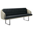 SITZBANK 255/89/68 cm Velours, Flachgewebe Dunkelgrau, Graugrün Metall  - Dunkelgrau/Schwarz, Design, Textil/Metall (255/89/68cm) - Dieter Knoll