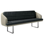 SITZBANK 255/89/68 cm Velours, Flachgewebe Dunkelgrau, Graugrün Metall  - Dunkelgrau/Schwarz, Design, Textil/Metall (255/89/68cm) - Dieter Knoll