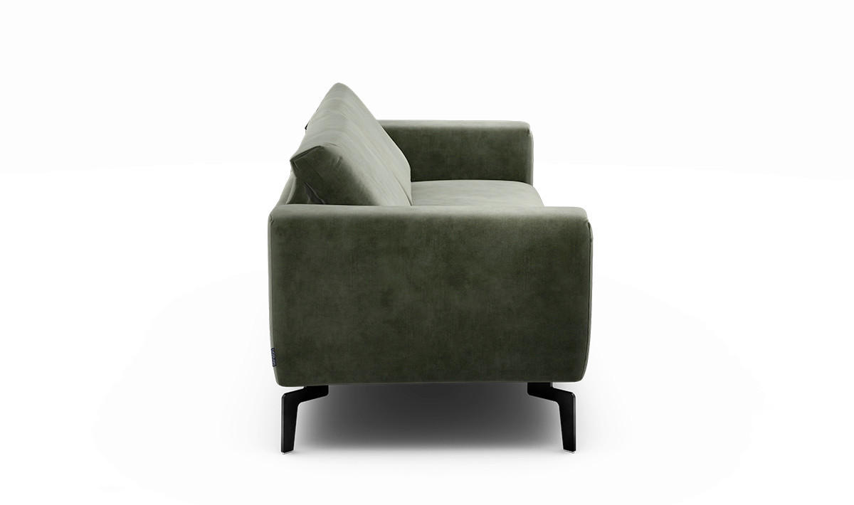 2,5-SITZER Samt Waldgrün  - Waldgrün/Schwarz, Design, Textil/Metall (220/86/86-94cm) - SENSOO