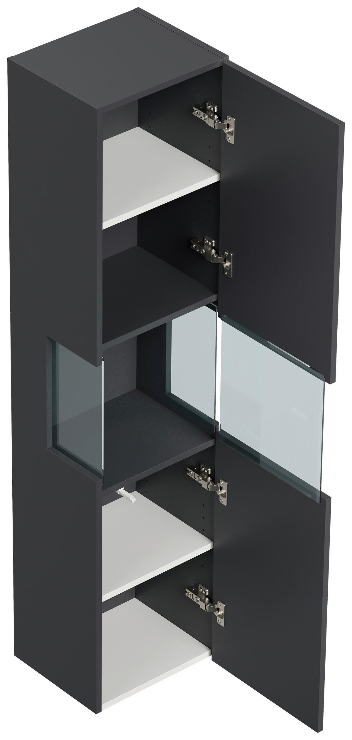 HOCHSCHRANK 35,2/150/30 cm  - Graphitfarben, MODERN, Glas/Holzwerkstoff (35,2/150/30cm) - MID.YOU