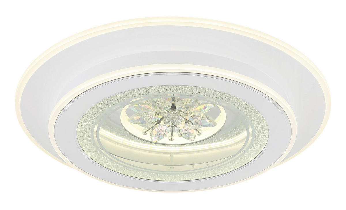 STROPNA LED-SVETILKA   //2700-6500 K/230 V/ - barve kroma/bela, Konvencionalno, kovina/umetna masa (46/6,5cm) - Globo