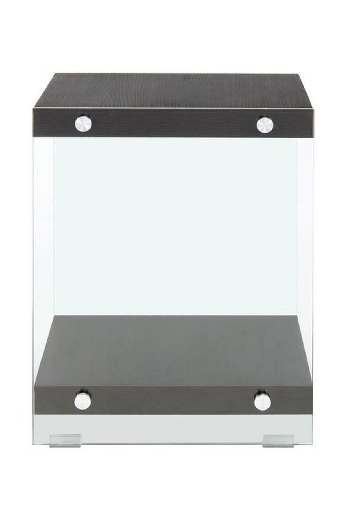 BEISTELLTISCH in Glas, Holzwerkstoff 35/35/45 cm  - Klar/Dunkelbraun, Basics, Glas/Holzwerkstoff (35/35/45cm) - Kayoom