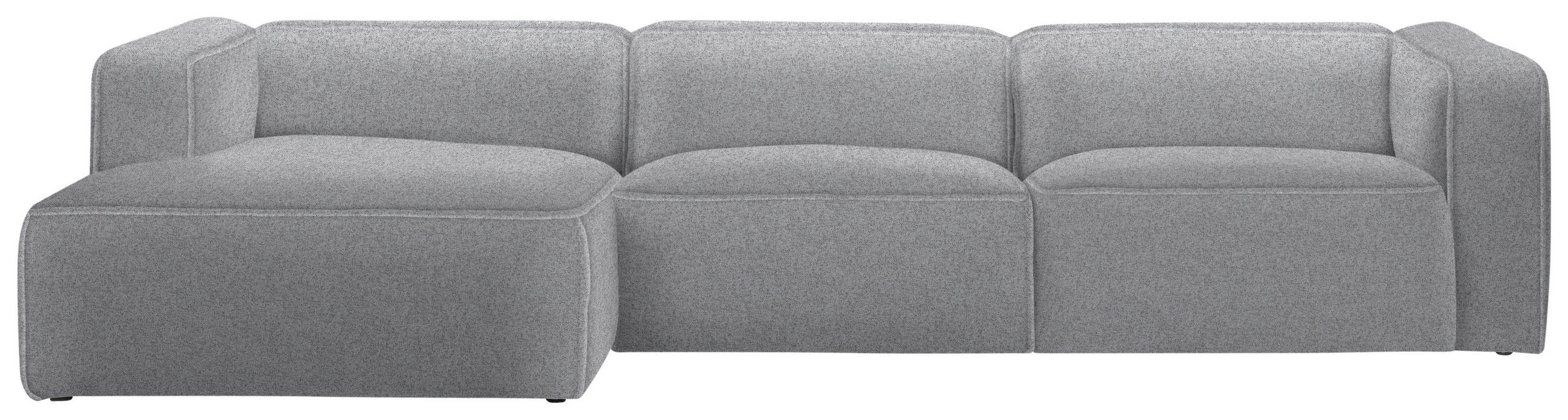 ECKSOFA in Webstoff Grau  - Schwarz/Grau, Design, Kunststoff/Textil (163/332cm) - Stylife