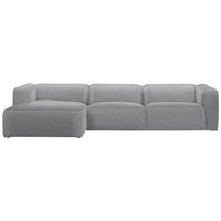 ECKSOFA in Webstoff Grau  - Schwarz/Grau, Design, Kunststoff/Textil (163/332cm) - Stylife