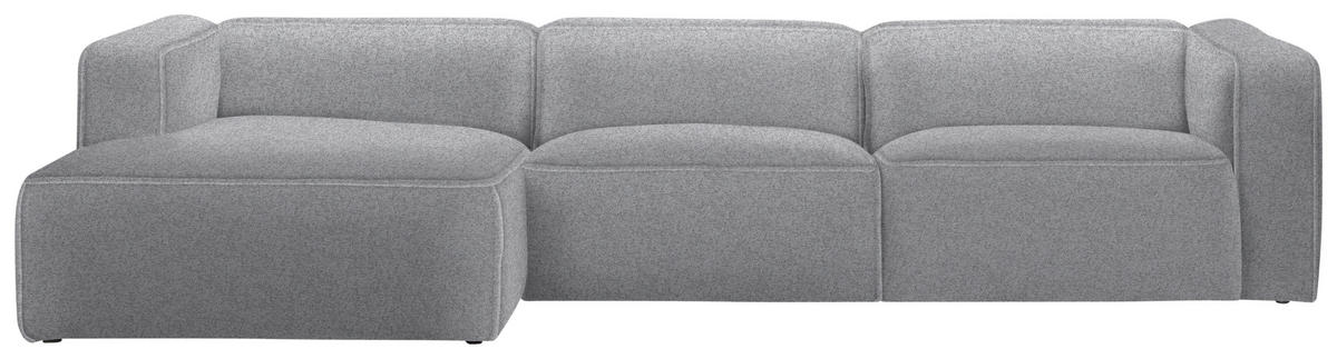 ECKSOFA in Webstoff Grau  - Schwarz/Grau, Design, Kunststoff/Textil (163/332cm) - Stylife
