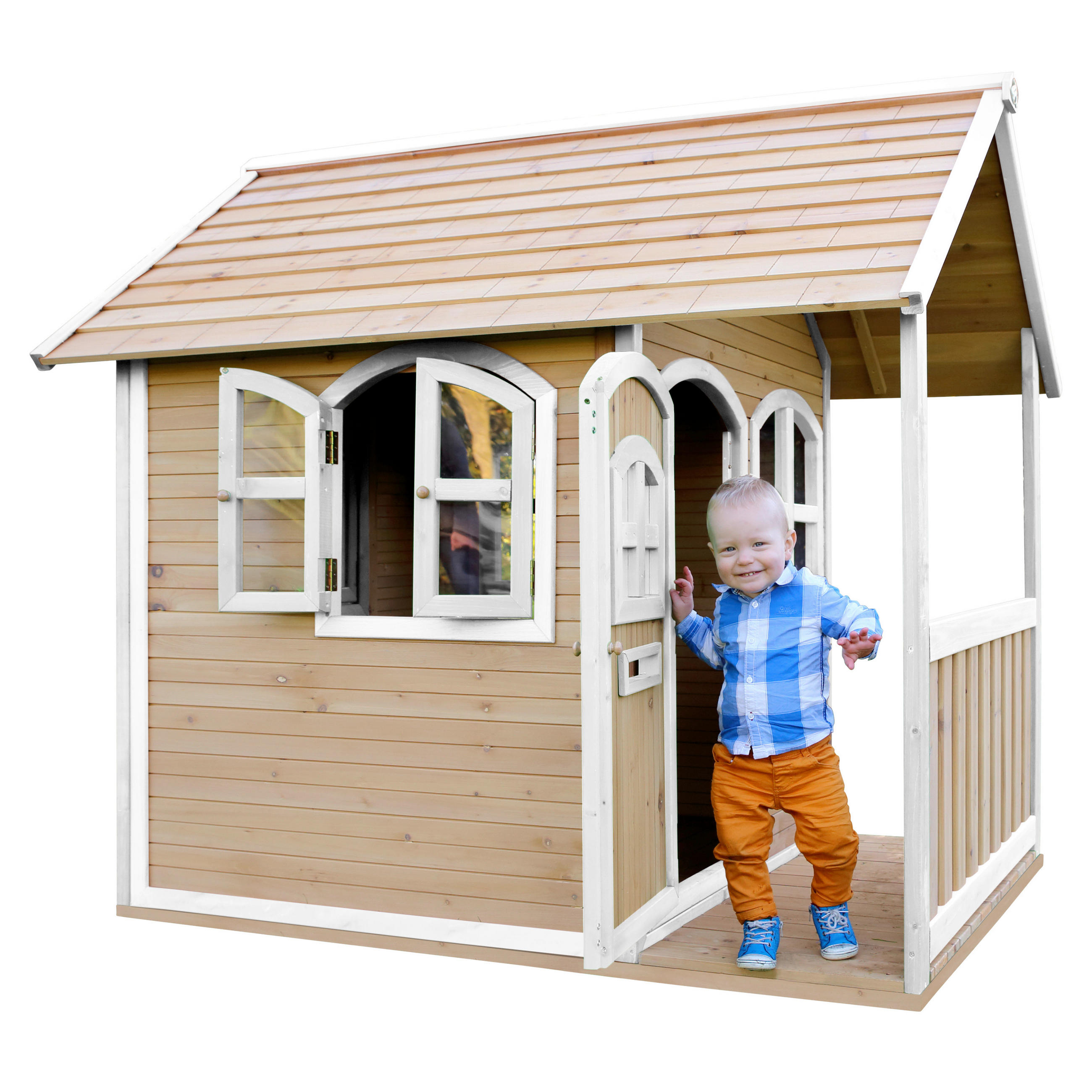 SPIELHAUS ALEX 137/178/191 cm axi  - Braun/Weiß, Basics, Holz (137/178/191cm) - Ambia Garden