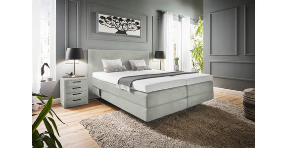 BOXSPRINGBETT 160/200 cm  in Hellgrau  - Hellgrau, KONVENTIONELL, Holz/Textil (160/200cm) - Dieter Knoll