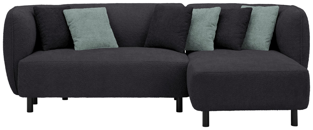 ECKSOFA in Chenille Dunkelgrau  236/148 cm  - Dunkelgrau/Hellgrau, Design, Holz/Textil (236/148cm) - Lomoco