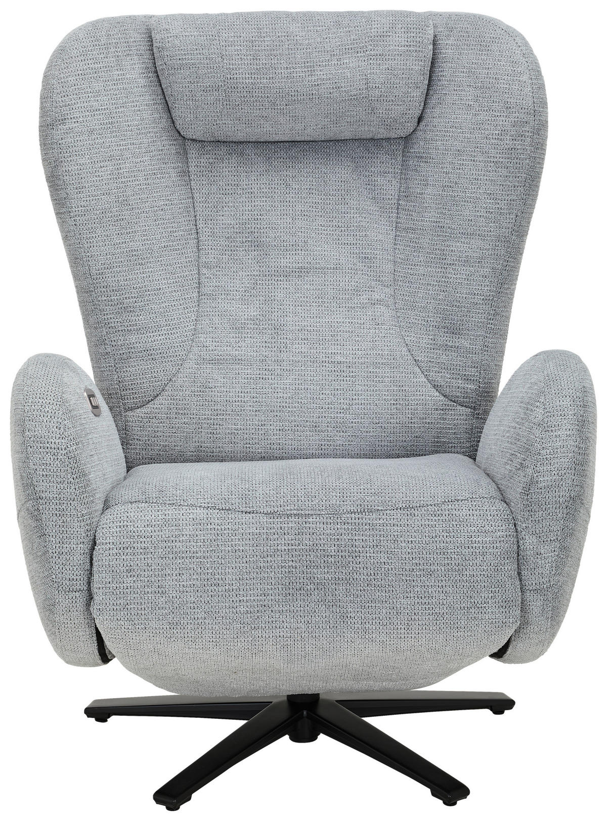 RELAXSESSEL Webstoff Relaxfunktion, Fußteilverstellung, Nackenkissen    - Schwarz/Grau, Design, Textil/Metall (77/109/89cm) - Stylife
