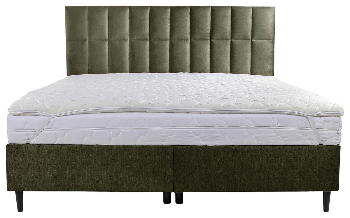 BOXBETT 180/200 cm  in Dunkelgrün  - Dunkelgrün/Schwarz, KONVENTIONELL, Holz/Textil (180/200cm) - Boxxx