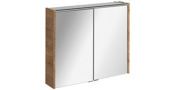 SPIEGELSCHRANK 80/68,3/16 cm  - Eichefarben/Alufarben, MODERN, Glas/Holzwerkstoff (80/68,3/16cm) - Voleo