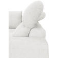 ECKSOFA Weiß Chenille Zierkissen, Bettkasten, Schlaffunktion, Rücken echt, Kopfteilverstellung, Liegefläche im Originalstoff  - Schwarz/Weiß, KONVENTIONELL, Textil/Metall (185/266cm) - Carryhome