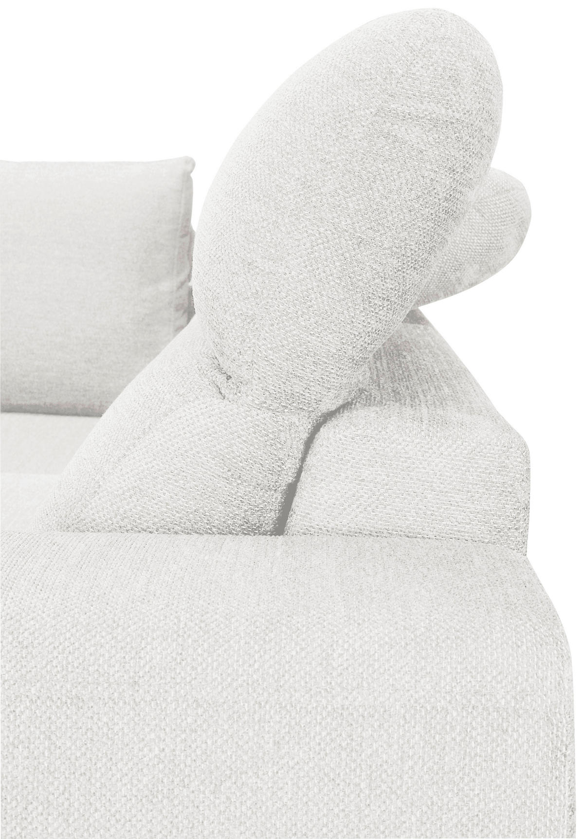 ECKSOFA Weiß Chenille  - Schwarz/Weiß, KONVENTIONELL, Textil/Metall (185/266cm) - Carryhome