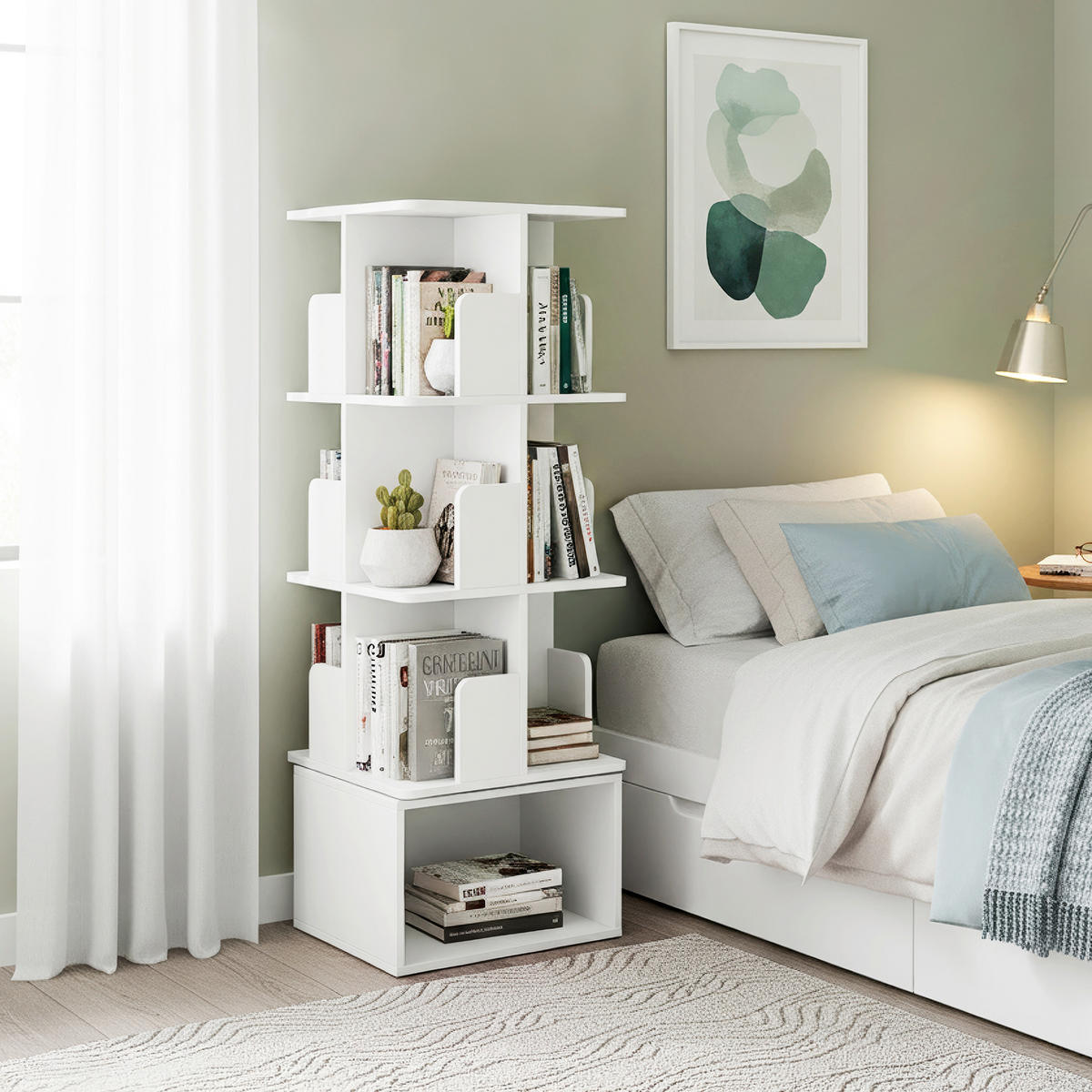 DREHREGAL Weiß  - Weiß, Trend, Holzwerkstoff (40/124,6/40cm) - Boxxx