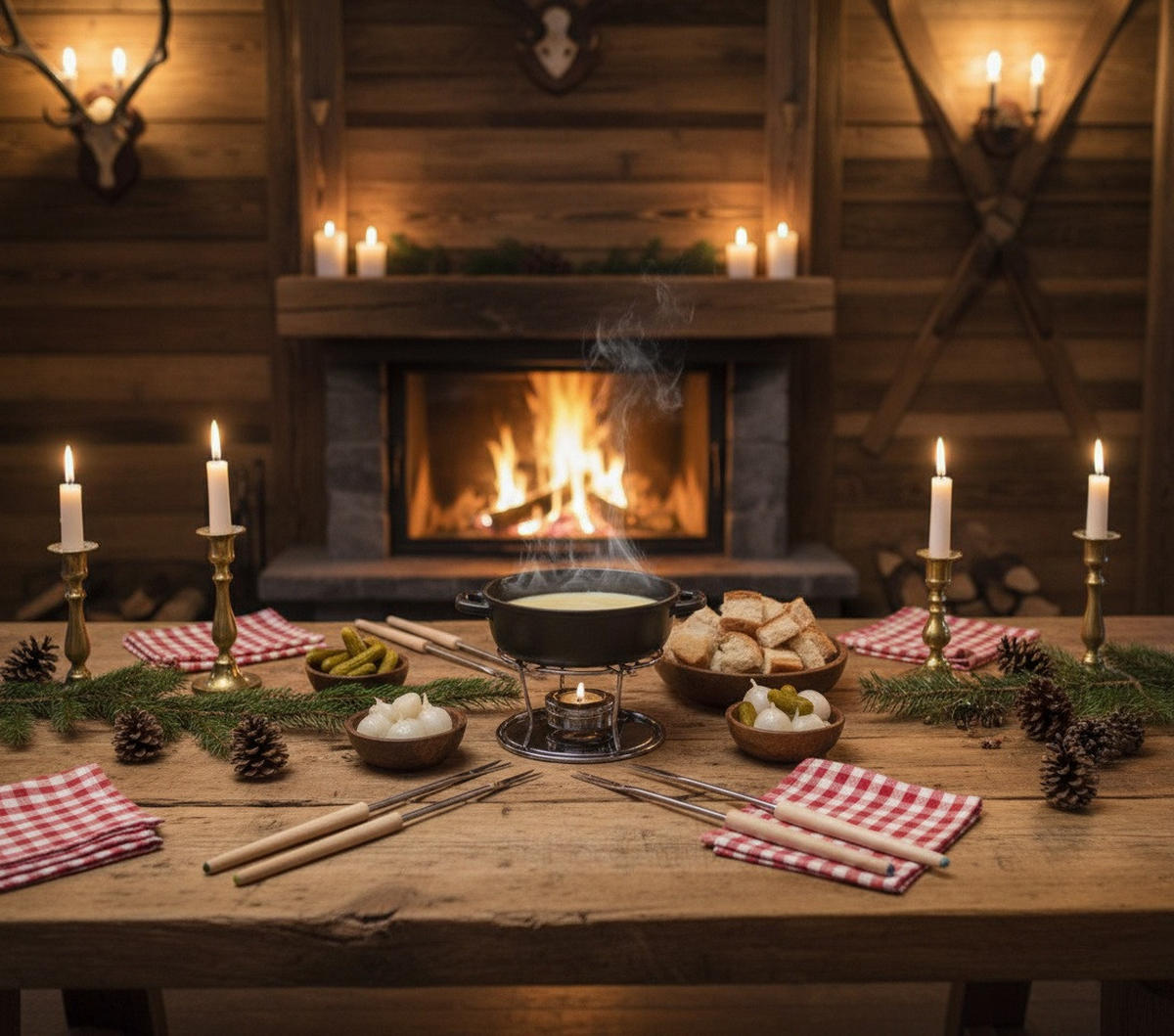 FONDUEGABEL-SET Heidi Cheese Line: Natur  - Hellbraun/Multicolor, Basics, Holz/Metall (12/29/2,00cm) - Heidi Cheese Line