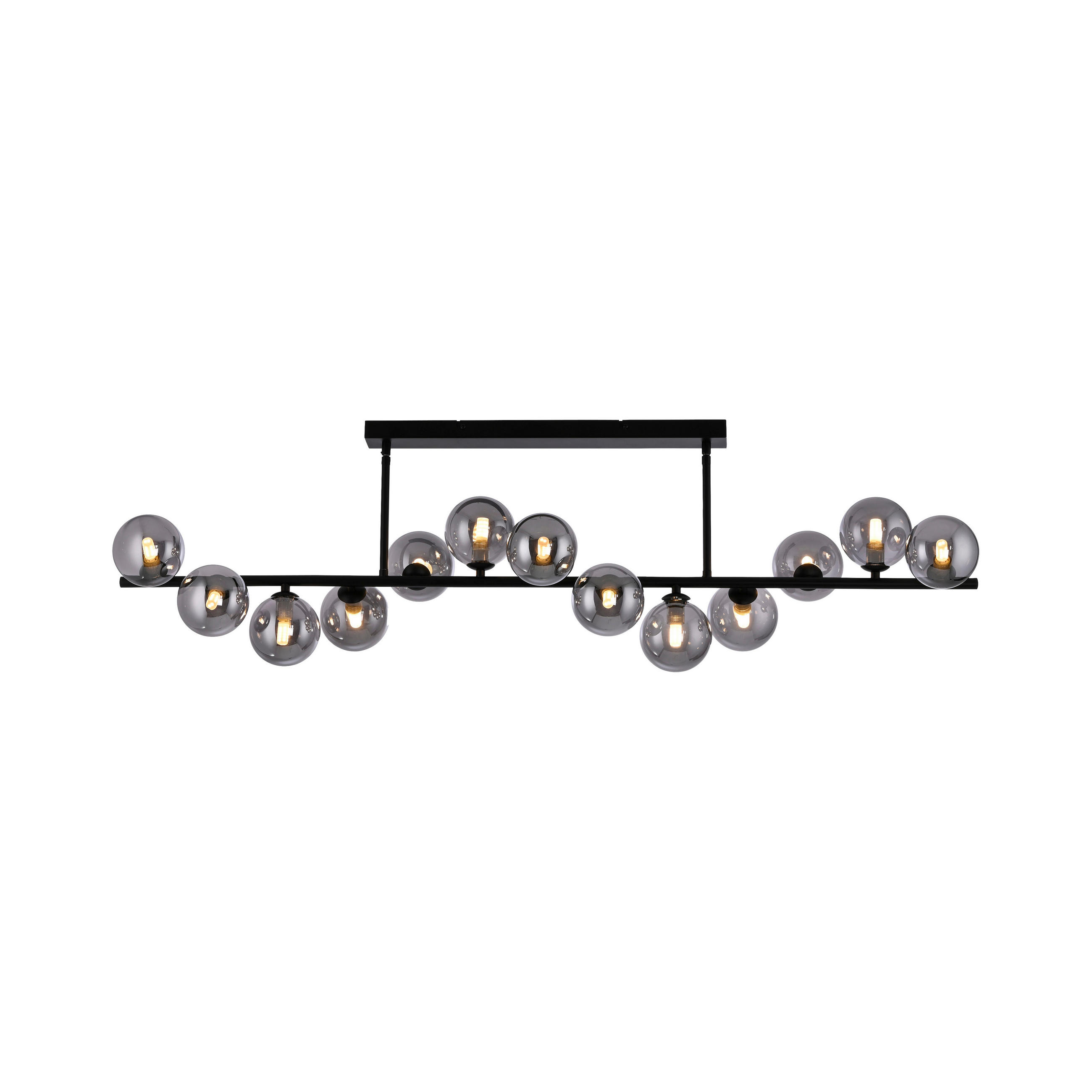 LED-DECKENLEUCHTE Dubai 118/23/34 cm   - Schwarz, Design, Glas/Kunststoff (118/23/34cm) - Schöner Wohnen