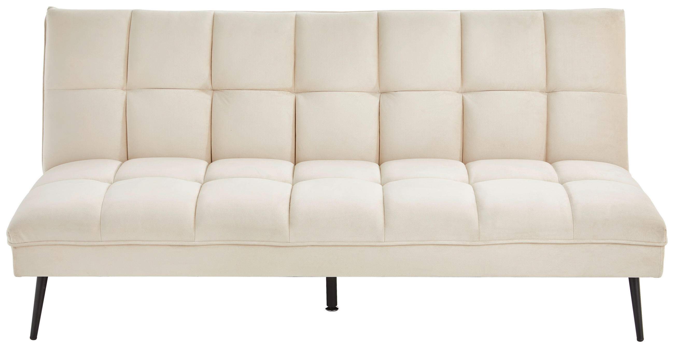 SCHLAFSOFA in Samt Beige - Beige/Schwarz, Modern, Textil/Metall (178/84/98cm) - MID.YOU