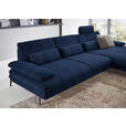 ECKSOFA in Chenille Dunkelblau  - Schwarz/Dunkelblau, Design, Textil/Metall (310/180cm) - Dieter Knoll