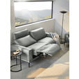 2,5-SITZER in Leder Hellgrau  - Hellgrau/Schwarz, Design, Leder/Metall (200/102/92cm) - Johann Jakob