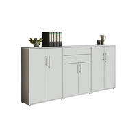 AKTENSCHRANK Grau, Weiß  - Weiß/Grau, MODERN, Holzwerkstoff (253,2/113,6/33cm) - MID.YOU