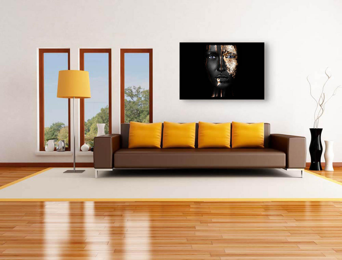 BILD 120/80 cm  - Goldfarben/Schwarz, Design, Holz/Kunststoff (120/80cm)