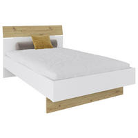 BETT 120/200 cm  in Weiss, Eiche Artisan   - Weiss/Eichefarben, Modern, Holzwerkstoff (120/200cm) - Hom`in