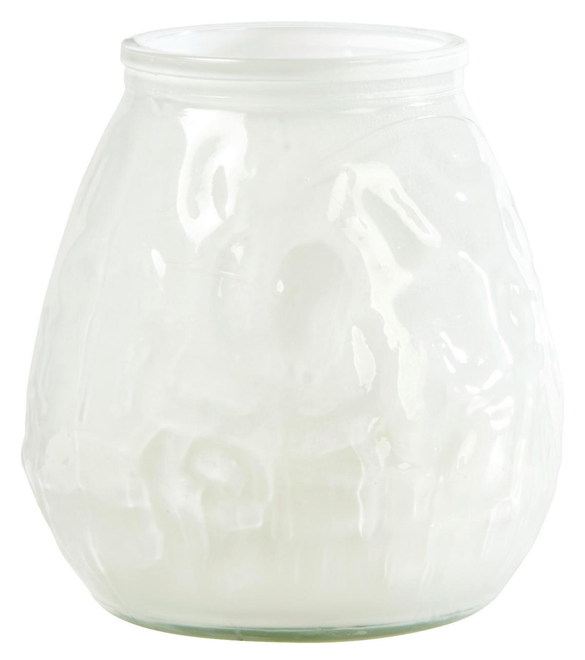 KERZE IM GLAS - Weiss/Gelb, Trend, Glas/Naturmaterialien (9,5/9,5/10cm)