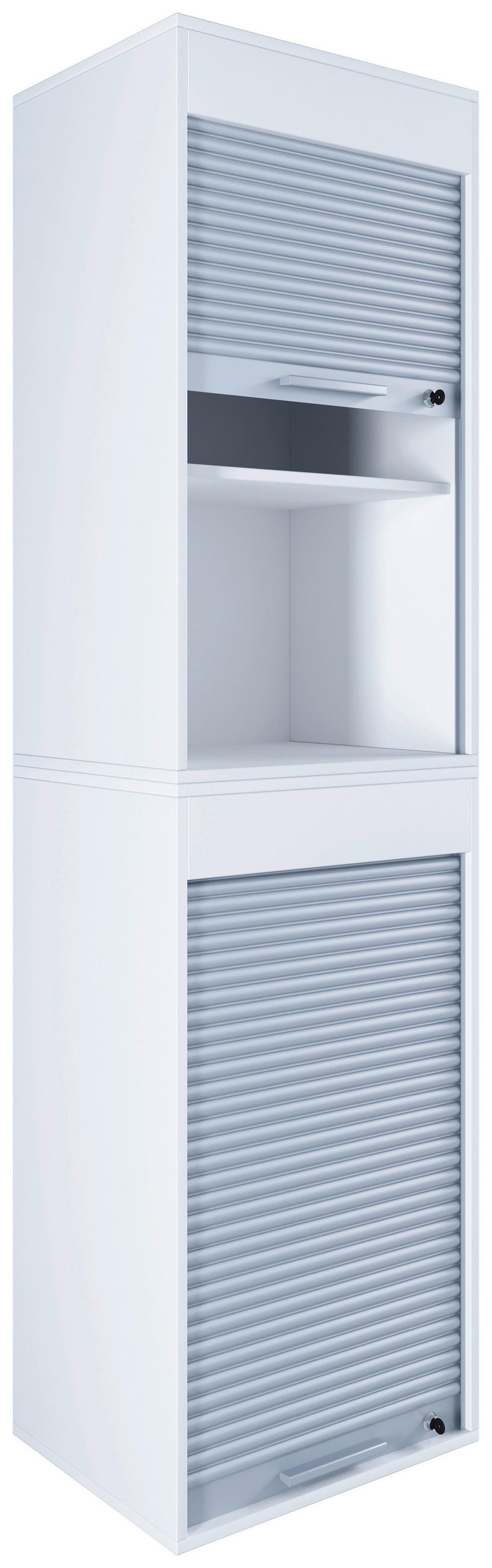 MAPPSKÅP - vit/grå, Modern, trämaterial/plast (50/186/40cm) - MID.YOU