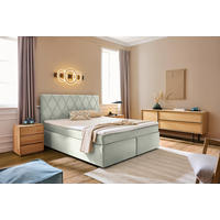 BOXSPRINGBETT 180/200 cm  in Weiß  - Schwarz/Weiß, Design, Kunststoff/Textil (180/200cm) - Xora