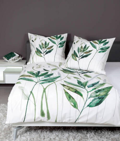 BETTWÄSCHE 155/220 cm Makosatin  - Grün, Design, Textil (155/220cm) - Janine