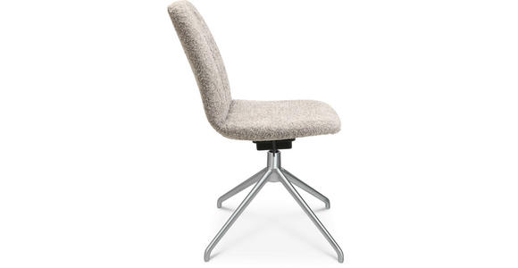 STUHL in Aluminium Bouclé Metall, Textil - Greige/Alufarben, Design, Textil/Metall (46/81,5-84,5/55cm) - Johann Jakob