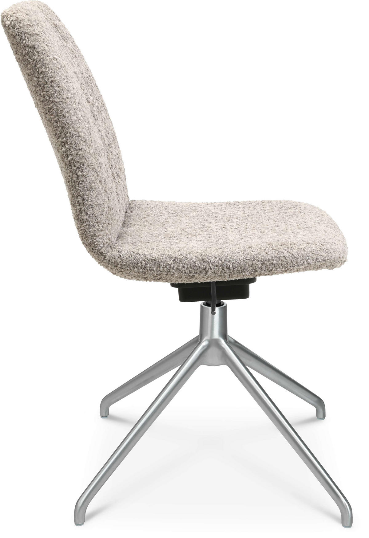 STUHL  in Aluminium Bouclé  - Greige/Alufarben, Design, Textil/Metall (46/81,5-84,5/55cm) - Johann Jakob