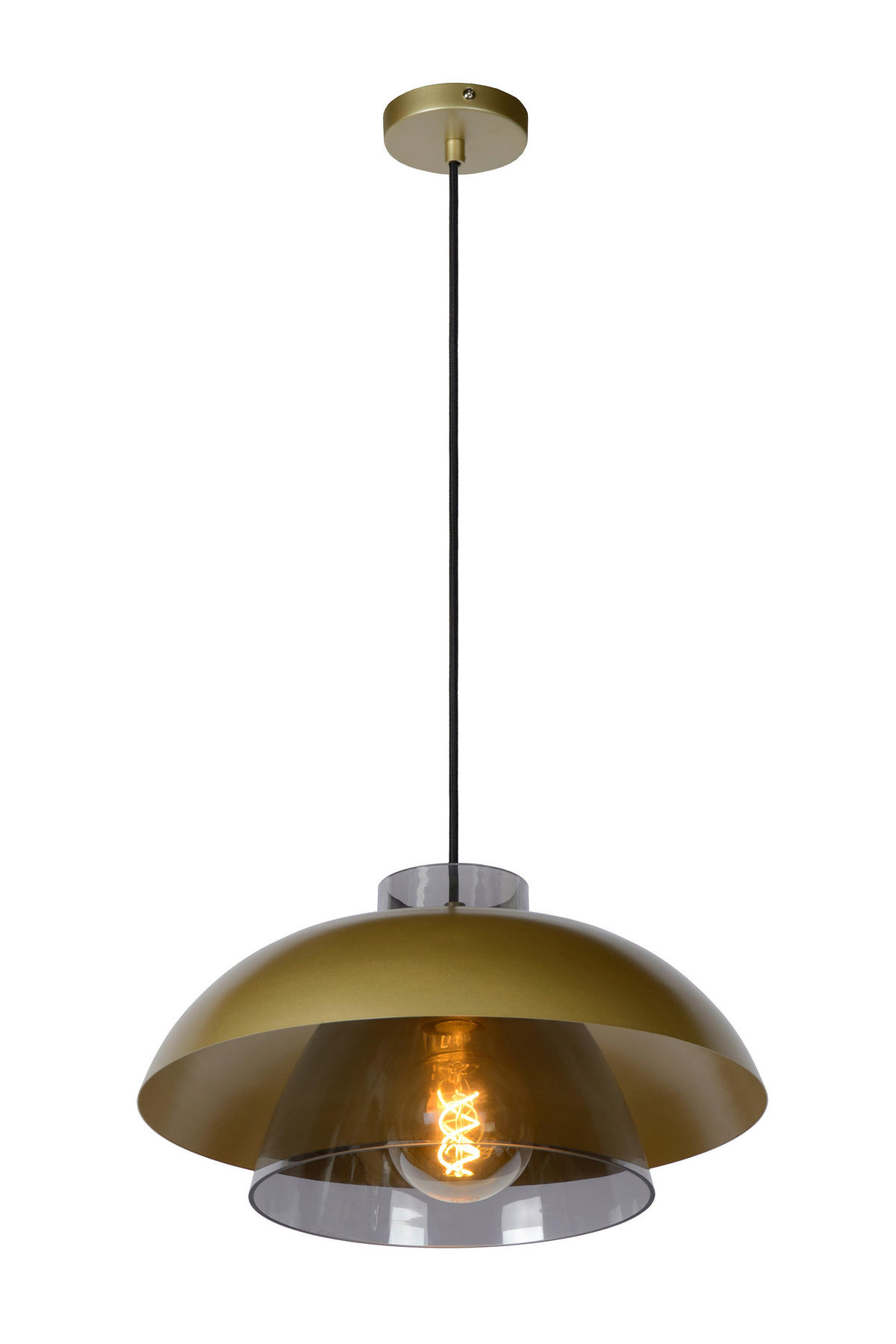 HÄNGELEUCHTE AVONMORE 40/40/148 cm   - Messingfarben, Basics, Glas (40/40/148cm) - Lucide