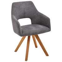 KAROSSZÉK antracit, tölgyfa színű  - tölgyfa színű/antracit, Design, textil/fa (57/84/57cm) - Voleo