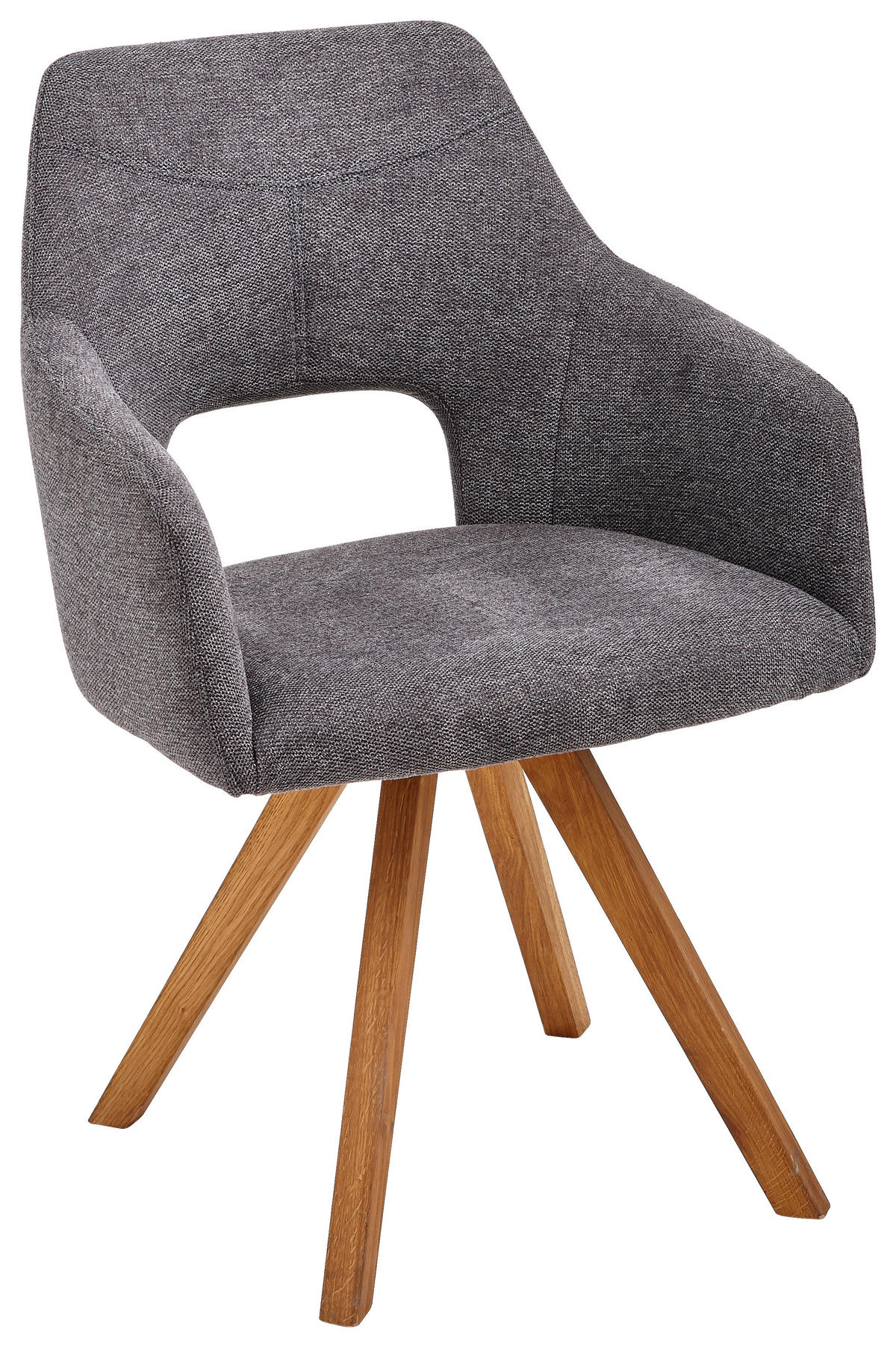 KAROSSZÉK antracit, tölgyfa színű  - tölgyfa színű/antracit, Design, textil/fa (57/84/57cm) - Voleo