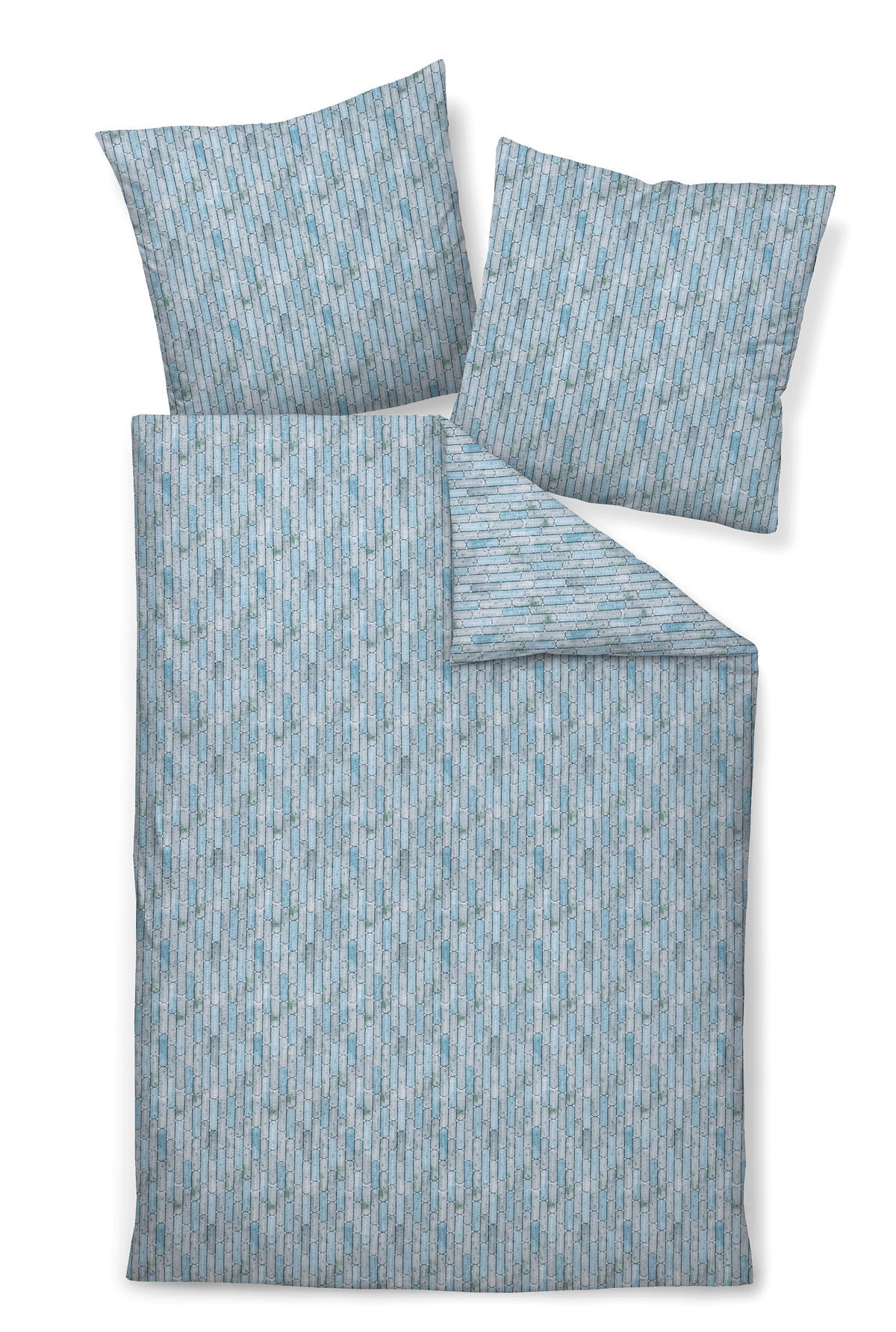 BETTWÄSCHE Seersucker 155/200 cm  - Blau, Basics, Textil (155/200cm) - Janine