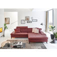 ECKSOFA Bordeaux Echtleder  - Bordeaux/Schwarz, Design, Leder/Metall (316/184cm) - Cantus