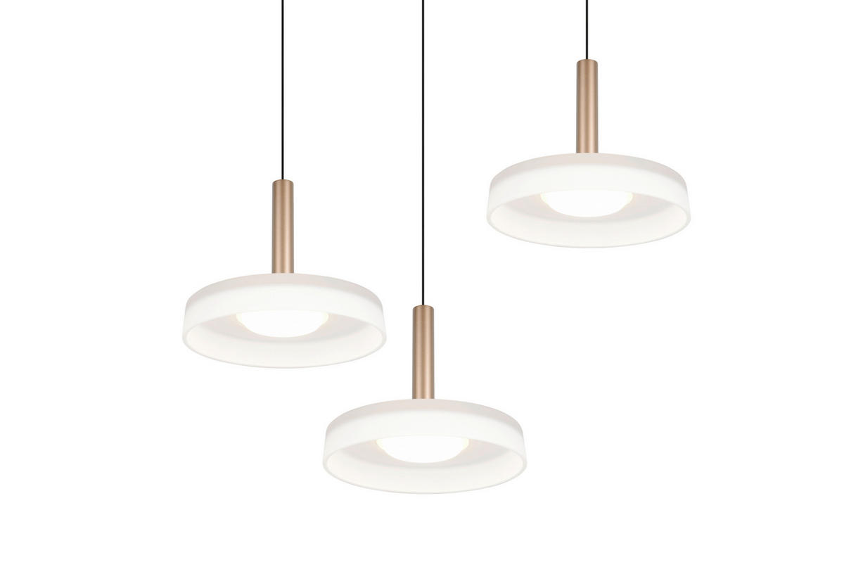 LED-PENDELLEUCHTE 35/200 cm    - Weiss/Braun, Design, Glas/Metall (35/200cm) - Trio Leuchten