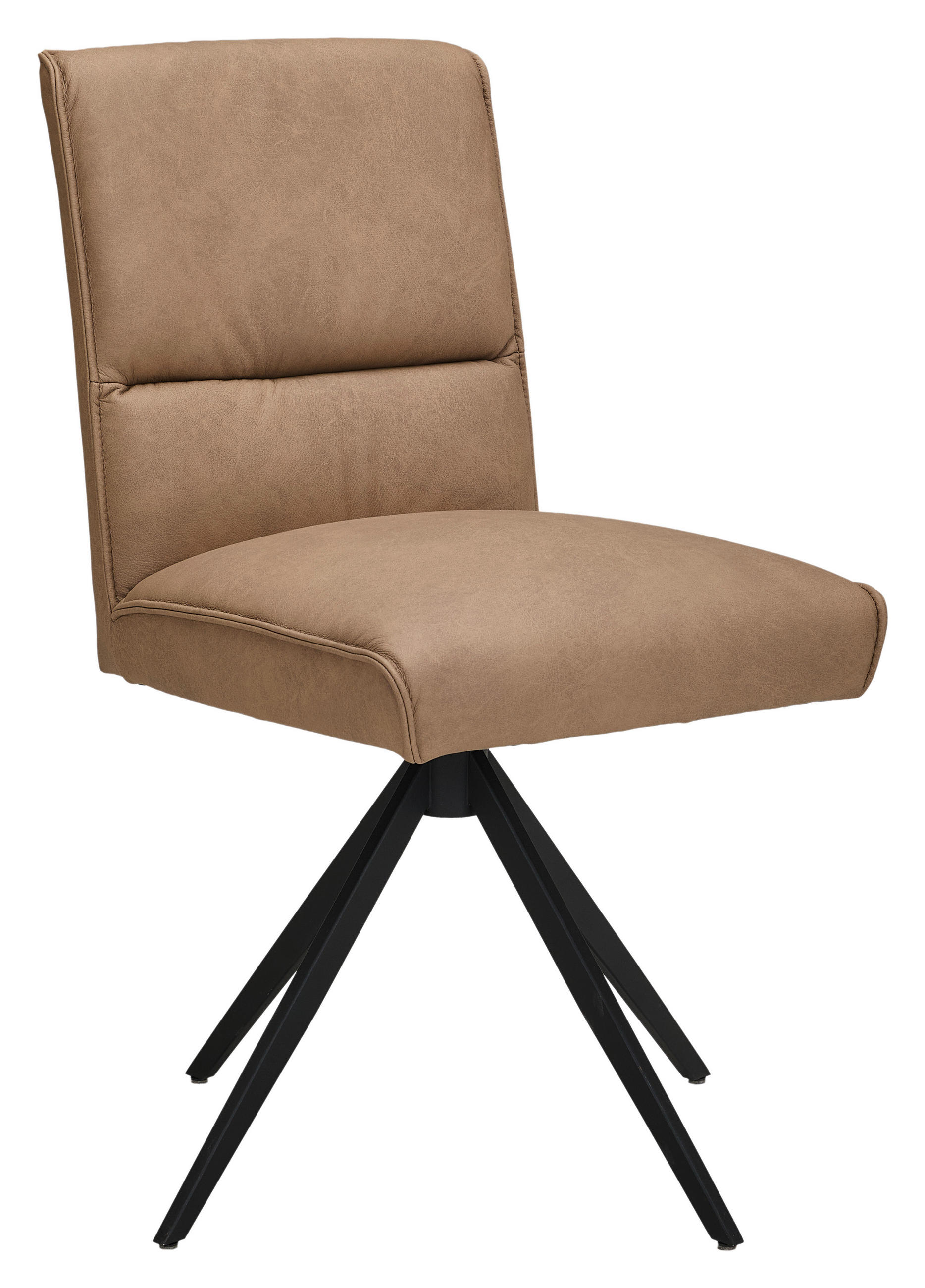STUHL Echtleder Braun  - Schwarz/Braun, Design (48/91/67cm) - Moderano