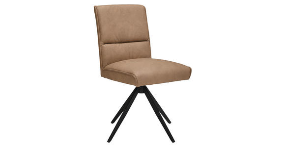STUHL Echtleder Braun  - Schwarz/Braun, Design (48/91/67cm) - Moderano