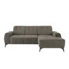 ECKSOFA in Chenille Graubraun  - Graubraun/Schwarz, Modern, Textil/Metall (258/180cm) - Livetastic