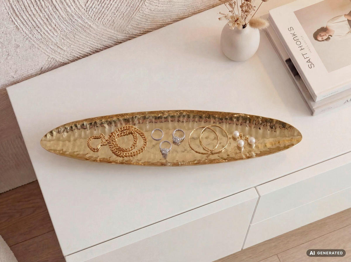DEKOSCHALE - Goldfarben, Design, Metall (65,5/5/15cm) - Livetastic