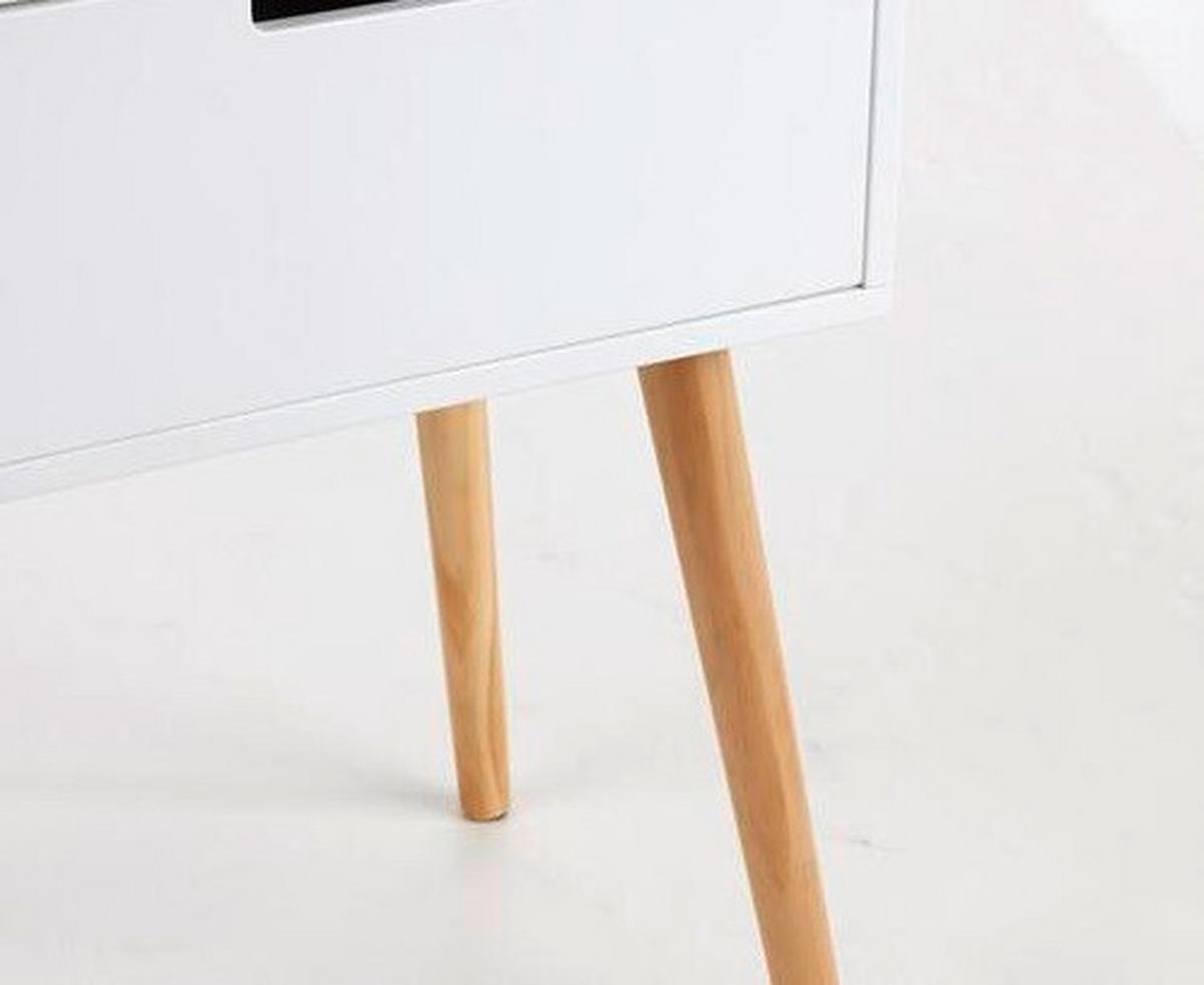 ÉJJELISZEKRÉNY tömör feketefenyő natúr, fehér  - natúr/fehér, Design, faalapú anyag/fa (40/60/30cm) - Xora